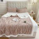 Cross border cashmere blanket thickened double layer jacquard taff blanket siesta blanket flannel blanket 