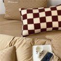 Autumn and winter thickened lamb cashmere retro style chessboard blanket Soft skin friendly chessboard plaid hand wrapped blanket 