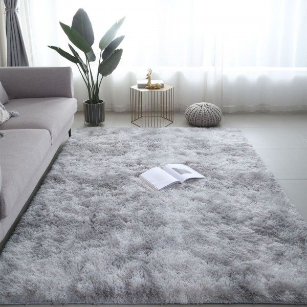 Tie-dyed tapered plush carpet, living room, tea table, mattress, bedside, long wool, washable, full bedroom, Nordic ins