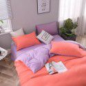 Nordic new ins super soft matte bedding fitted sheet four piece set plain color double combed home textile solid color three piece set 