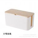 Wholesale wire storage box socket charger wooden cover storage box desktop power cable data cable sorting