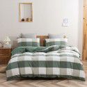 Autumn and winter new washed cotton four piece set home textile bed products pure cotton 1.5 quilt cover single three piece set blue check 