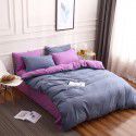 Manufacturer direct selling autumn and winter New Nordic bedding four piece set purple home textile quilt cover solid color student three piece set 