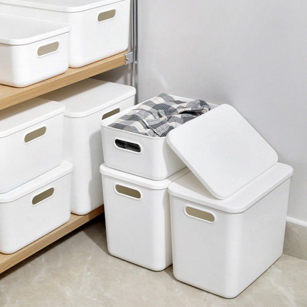 Storage box wholesale storage box office desktop dust-proof finishing box wardrobe living room kitchen storage box 