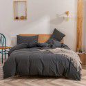 New products in autumn and winter 2020 all cotton washed cotton three / four piece set of pure cotton simple bed products quilt cover bed sheet set leather powder 