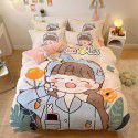 Micro business explosion large version cartoon snowflake velvet four piece set coral velvet winter Plush quilt cover bed sheet double-sided flannel 