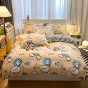 Micro business explosion large version cartoon snowflake velvet four piece set coral velvet winter Plush quilt cover bed sheet double-sided flannel 