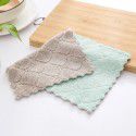 Kitchen clean solid color double-sided strong absorbent dishcloth bowl towel dry and wet cleaning cloth 