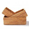 Vietnam autumn rattan woven storage basket fruit dessert tray basket home storage basket storage square storage box 