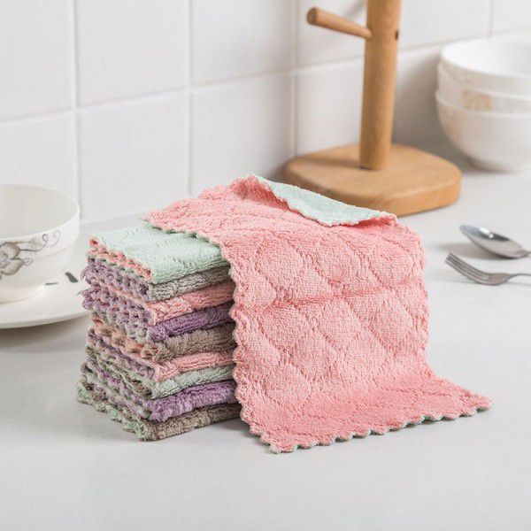 Manufacturer wholesale dishwashing cloth, absorbent rag, cleaning cloth, kitchen dishwashing towel, cleaning cloth, table towel 