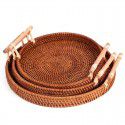 Vietnamese rattan woven hand-woven storage basket Snack bread picnic basket Table top storage basket Portable storage basket