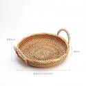 Vietnamese rattan woven hand-woven storage basket Snack bread picnic basket Table top storage basket Portable storage basket