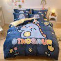 Micro business explosion large version cartoon snowflake velvet four piece set coral velvet winter Plush quilt cover bed sheet double-sided flannel 