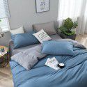 Nordic new ins super soft matte bedding fitted sheet four piece set plain color double combed home textile solid color three piece set 