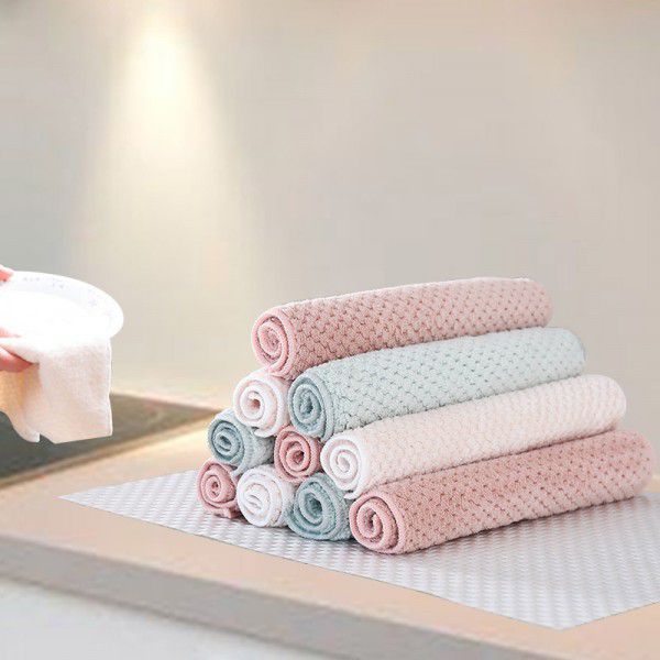 Household kitchen non-stick dishwashing cloth thickened super absorbent dishcloth, household cleaning cloth, factory direct sales 