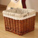 Willow woven large dirty clothes storage basket Home toys sundries storage basket Square rattan woven storage basket Straw woven storage basket