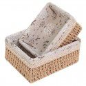 Pastoral tabletop cosmetics storage box tea table remote control storage basket woven imitation straw key snack storage box