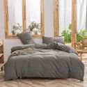 Nordic style four piece set all cotton yarn dyed washed cotton bed sheet quilt cover bedding dormitory three piece fitted sheet 