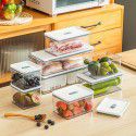 Kitchen refrigerator storage box Food grade transparent plastic sealed storage box Divided and stacked drip frozen fresh-keeping box 