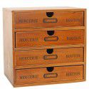 Zakka vintage wooden storage box office desktop 4-layer drawer small cabinet multi-function storage cabinet 