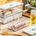 Kitchen refrigerator storage box Food grade transparent plastic sealed storage box Divided and stacked drip frozen fresh-keeping box 