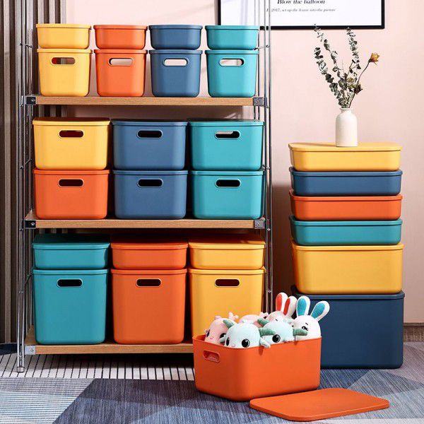 Makaron toy storage basket desk sorting box storage box plastic snacks and sundries desk storage box cover