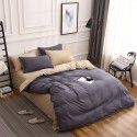 Nordic new ins super soft matte bedding fitted sheet four piece set plain color double combed home textile solid color three piece set 