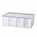 Transparent desktop compartment cosmetic storage box Multi functional sundries separation and sorting box Refrigerator storage with cover 