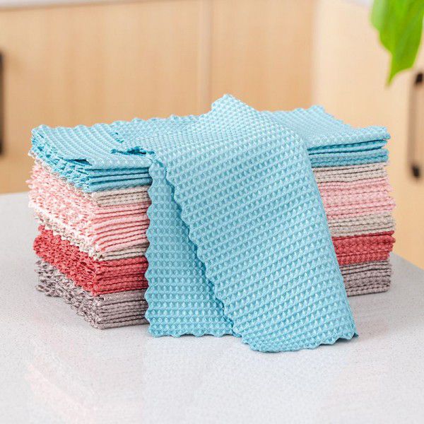 Fish scale rag dishwashing cloth baijiebu lazy kitchen dishwashing cloth household cleaning towel thickened at one time 