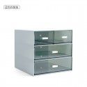 Simple drawer storage box Student desktop makeup box Transparent partition plastic storage jewelry arrangement shelf 