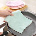 Kitchen clean solid color double-sided strong absorbent rag, no hair loss, no oil, dishwashing towel, dry and wet cleaning cloth 