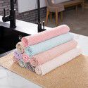 Manufacturer wholesale polyester brocade coral velvet cleaning cloth, oil-free dishwashing cloth, kitchen cleaning, table cleaning and absorbent rag 