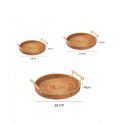 Vietnamese rattan bread storage basket woven storage basket dessert fruit basket round tray picnic basket rattan woven storage basket