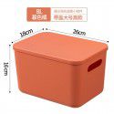 Macaron color sundries storage box, snack storage basket, plastic household cleaning, kitchen storage basket, classroom bookcase