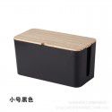 Wholesale wire storage box socket charger wooden cover storage box desktop power cable data cable sorting