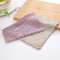 Kitchen clean solid color double-sided strong absorbent dishcloth bowl towel dry and wet cleaning cloth 