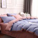 Nordic new ins super soft matte bedding fitted sheet four piece set plain color double combed home textile solid color three piece set 