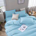 Nordic new ins super soft matte bedding fitted sheet four piece set plain color double combed home textile solid color three piece set 