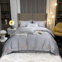 New Light Feather Twill 100 Thread Count Long staple Cotton Embroidery One Piece Hair generating Sheet Set of Four 