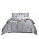 New Light Feather Twill 100 Thread Count Long staple Cotton Embroidery One Piece Hair generating Sheet Set of Four 