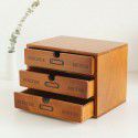 Zakka vintage wooden storage box office desktop 4-layer drawer small cabinet multi-function storage cabinet 