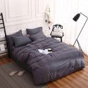 Nordic new ins super soft matte bedding fitted sheet four piece set plain color double combed home textile solid color three piece set 