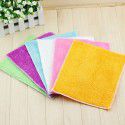 23 * 18 white factory direct selling double-layer thickened bamboo fiber dishwashing cloth oil-free dishwashing towel kitchen rag 