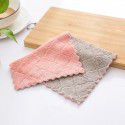 Kitchen clean solid color double-sided strong absorbent dishcloth bowl towel dry and wet cleaning cloth 