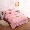 Spring New Nordic simple super soft bedding solid color double-sided frosted four piece set plain home textile 