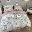 All season cotton fitted sheet Multi specification 4-piece set Reactive printing pastoral set 3-piece bedding 