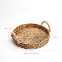 Vietnamese rattan woven hand-woven storage basket Snack bread picnic basket Table top storage basket Portable storage basket