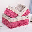 Pastoral tabletop cosmetics storage box tea table remote control storage basket woven imitation straw key snack storage box