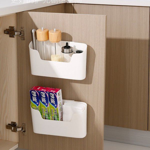 Multi functional hanging storage rack Sticking wall mounted storage box Bathroom cosmetics sundries sorting box Cabinet door storage 