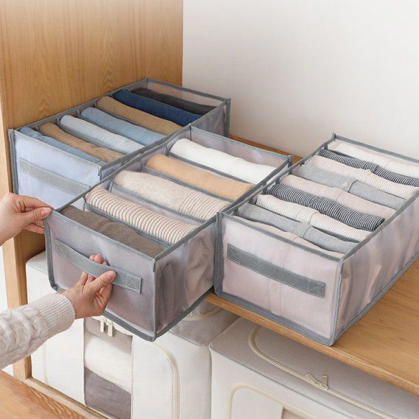 Household wardrobe nylon mesh clothing storage bag Cash withdrawal drawer jeans storage box wholesale 